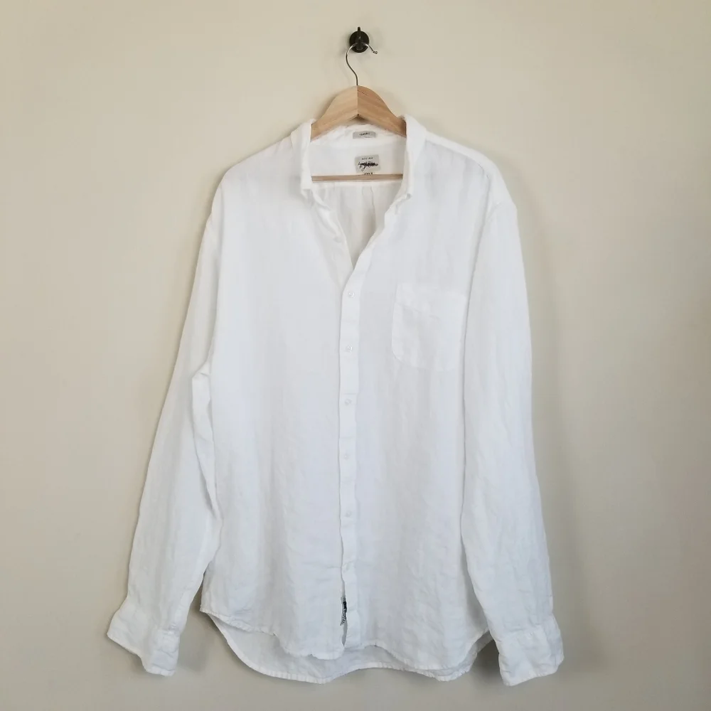 J Crew Baird McNutt Irish Linen Long Sleeve Shirt XXLT - Picture 2 of 8